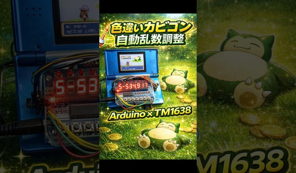 【自動乱数調整】Arduino UNO × TM1638で色違いカビゴンを自動操作で乱数調整【FRLG ファイアレッド/リーフグリーン】