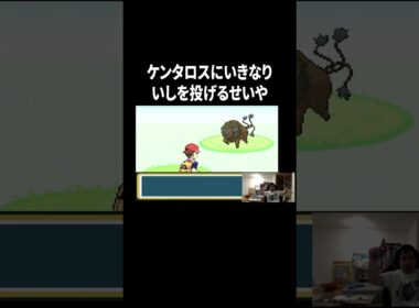 【ポケットモンスター ファイアレッド】ケンタロスにいきなりいしを投げるせいや#イニミニ切り抜き