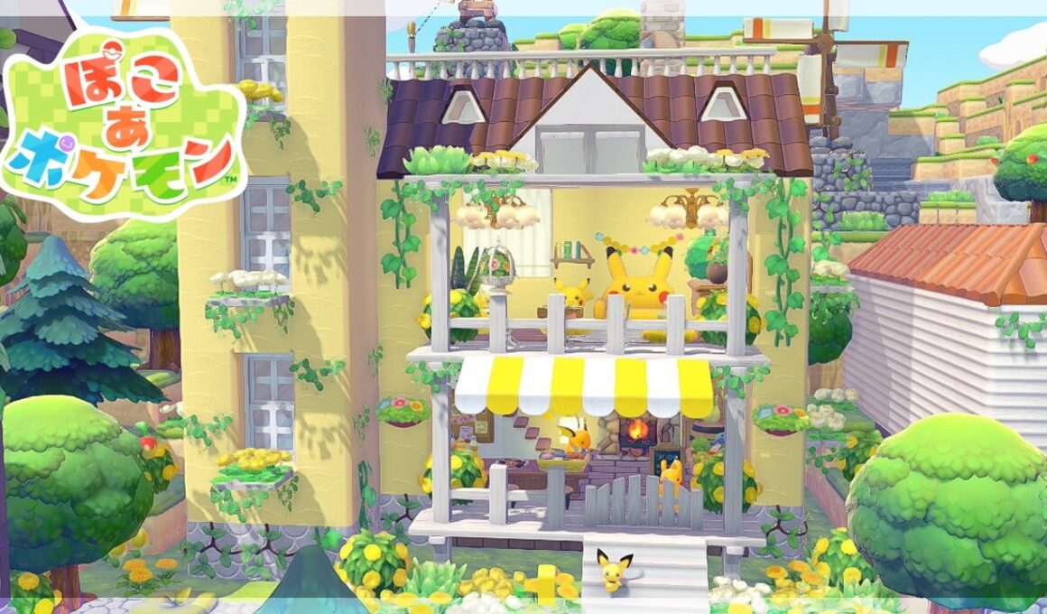 【ぽこあポケモン】ピカチュウと暮らすドールハウス風のお家作り🏠【 ぽこポケ 建築 】