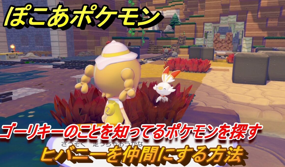 ぽこあポケモン　ヒバニーを仲間にする方法　ゴーリキーのことを知ってるポケモンを探す　＃１１４　【ぽこポケ】