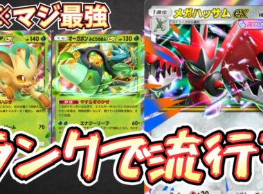 【ポケポケ】※結論構築。メガハッサムデッキ使うならこれ！？リーフィアが最強の相方。これは環境デッキ【メガハッサムex/Pokémon Trading Card Game Pocket】