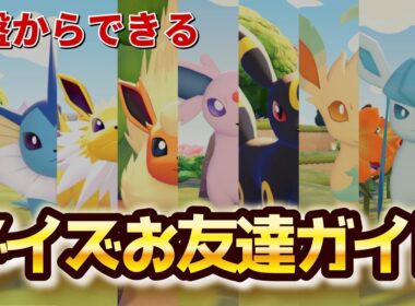 【ブイズ攻略】ぽこポケでイーブイたちと効率的に友達になる方法を解説！エーフィ＆ニンファなら最序盤でも友達になれる