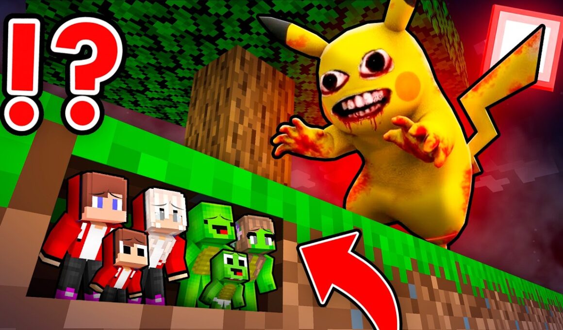 ジェイジェイとマイキー怖いピカチュウから隠れるために小さくなっちゃった！？