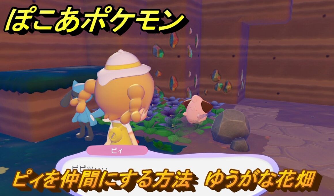 ぽこあポケモン　ピィを仲間にする方法　ゆうがな花畑　＃１２３　【ぽこポケ】