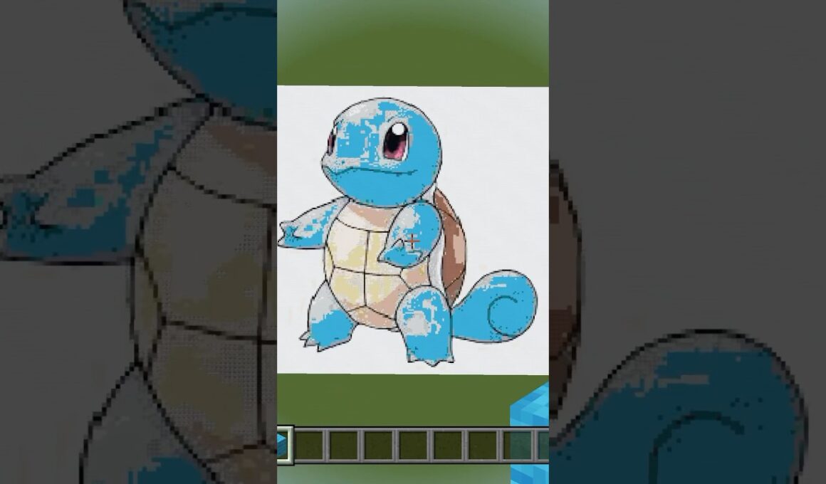 〇〇した人のゼニガメ#Minecraft#マイクラ #マインクラフト #ピクセルアート #ポケモン #ゼニガメ# shorts