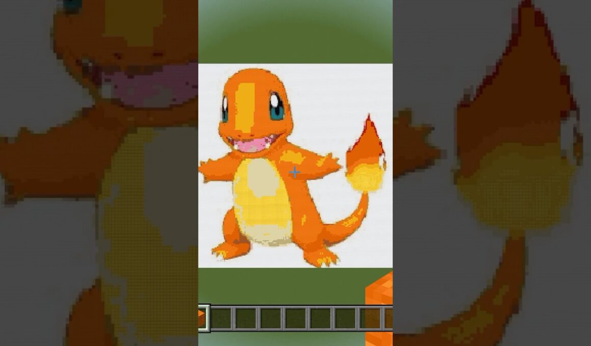 〇〇した人のヒトカゲ#Minecraft#マイクラ #マインクラフト #ピクセルアート #ポケモン #ヒトカゲ# shorts