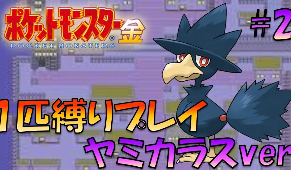 【ポケモンクリスタル】ポケモン1匹縛りプレイ!!ヤミカラスきみに決めた！part2【ゲーム実況】【縛りプレイ】