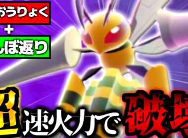 【ポケモンチャンピオンズ】メガスピアーの蜻蛉返りで超火力サイクルしてるだけで相手全員破壊しててヤバすぎるｗｗｗ【 ポケモン チャンピオンズ スピアー メガスピアー 】