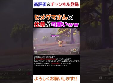 ヒメグマさんのペロペロする仕草が可愛すぎるｗｗｗ【Pokémon LEGENDS アルセウス】