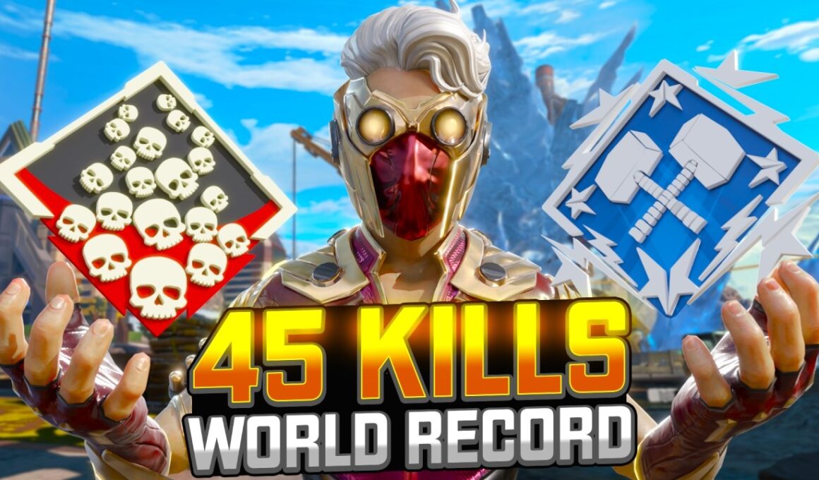 Octane WORLD RECORD 45 KILLS and 10,000 Damage in a ONE Game Apex Legends