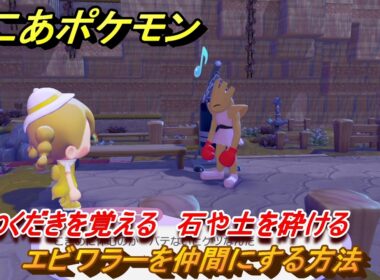 ぽこあポケモン　エビワラーを仲間にする方法　いわくだきを覚える　石や土を砕ける　＃９　【ぽこポケ】
