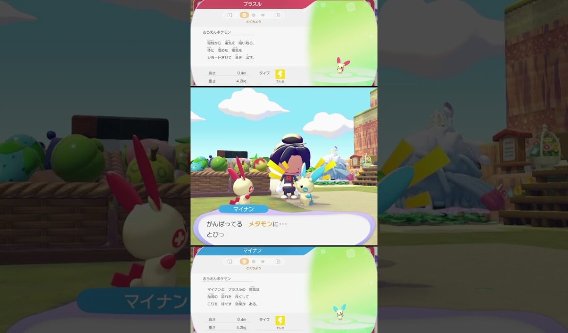 プラスルとマイナンの特殊会話 #ぽこあポケモン #ポケモン #switch2 #shorts