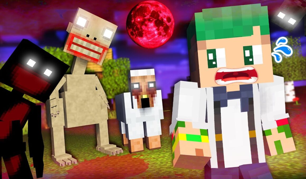 【誰かいる...?】赤い月が出る怖い村がある？！サバイバルで『都市伝説』を調査するホラーマインクラフト🌙😱【まいくら・Minecraft】よろずや🍭