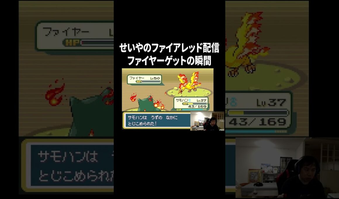 せいやのファイアレッド配信ファイヤーゲットの瞬間#イニミニ切り抜き