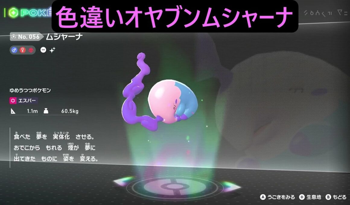 色違いオヤブンムンナ・ムシャーナ ポケモンレジェンズZA M次元ラッシュ Pokémon LEGENDS Z-A Mega Dimension #ポケモン