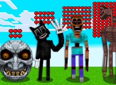 都市伝説モブたちに変身できる世界がヤバすぎた【まいくら・マインクラフト・カートゥンキャット/ルナムーン/サイレンヘッド/トレインイーター】