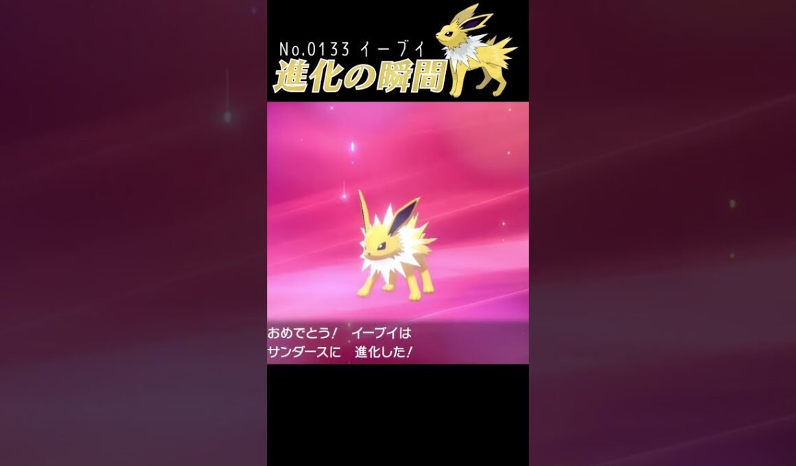 【ポケモン剣盾】イーブイ 進化の瞬間 #shorts【サンダース編】