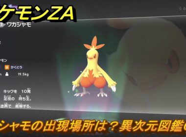 ポケモンＺＡ　ワカシャモの出現場所は？異次元図鑑０４３　＃７７４　【DLC「M次元ラッシュ」】
