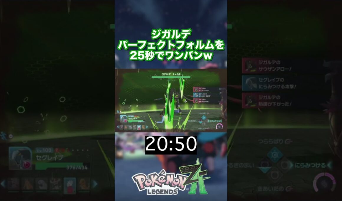 ジガルデパーフェクトフォルムを25秒でワンパンwww