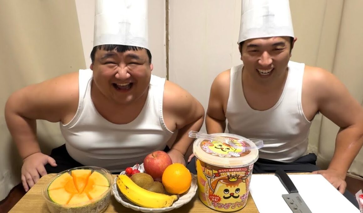 クソデカプリンアラモードを作るクソデカ