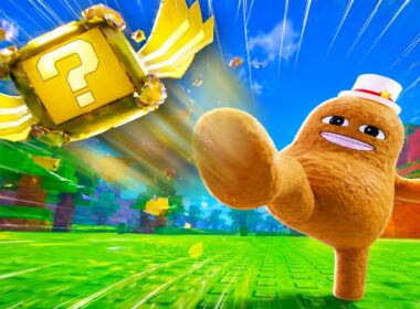 ラッキーブロックを蹴るロブロックス (Roblox)