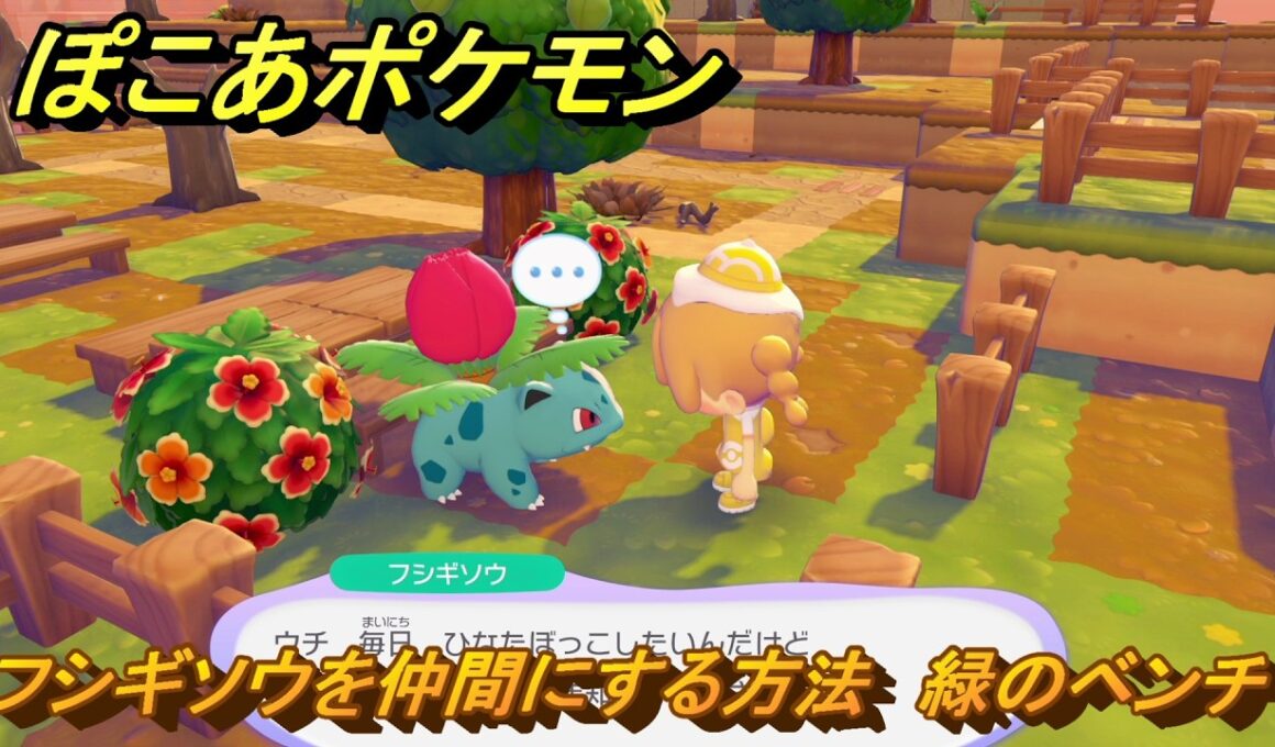 ぽこあポケモン　フシギソウを仲間にする方法　緑のベンチ　＃５０　【ぽこポケ】