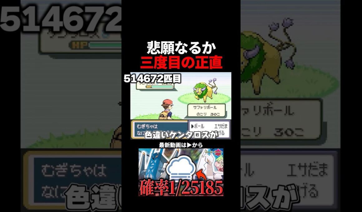 ついに…！？3匹目の色違いケンタロス出現！！ #ポケモンfrlg #色違い #ポケモン