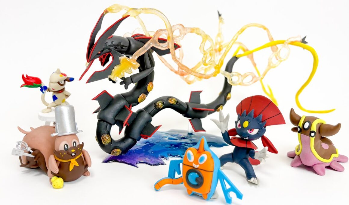 【粘土】ポケモン達と色違いメガレックウザのフィギュアを作る| Pokémon LEGENDS Z-A | 【Stop Motion】