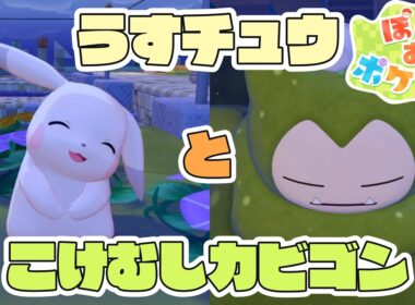 【ぽこあポケモン】うすチュウとこけむしカビゴン登場シーン