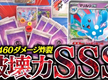 誰も使ってない『マリルリex』が最高に楽しい！！ある”ポケモン”と合わせて毎ターン高火力を出します！！！【vsシロナのガブリアス】