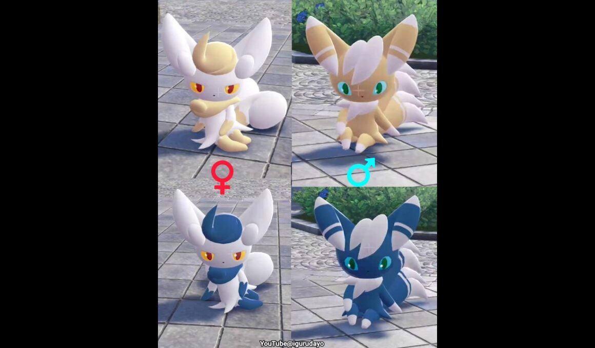 ニャオニクスを見比べMeowstic #ポケモンza #pokemonlegendsza #pokemon