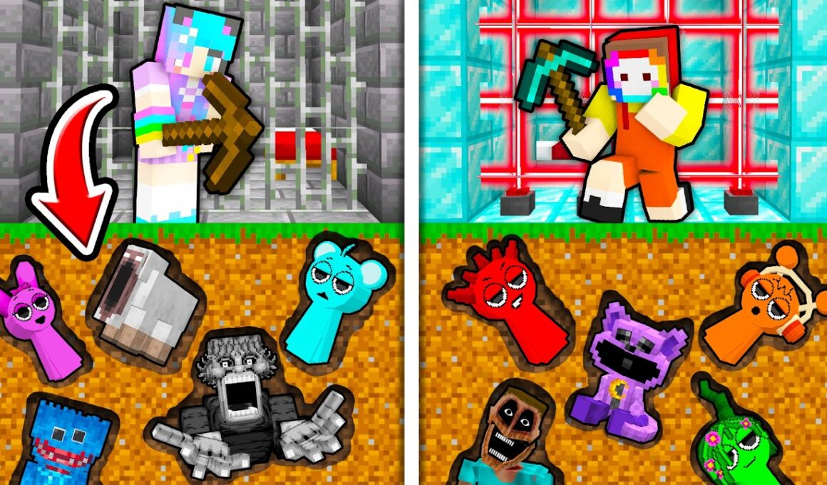 掘った激レアMOBの刑務所を作ろうとした結果！？【まいくら・マインクラフト・スプランキー/ポピープレイタイム/マイクラ都市伝説】