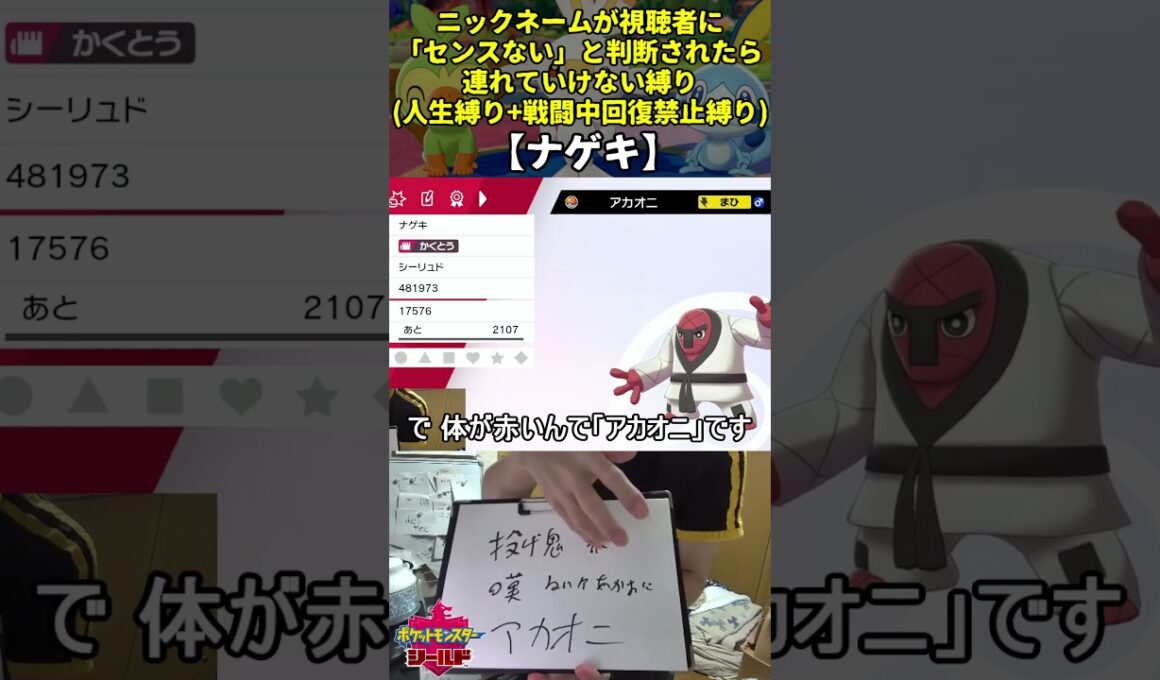 【ポケモン剣盾】ハイセンスニックネーム人生縛り命名集(ナゲキ)【Twitch配信】