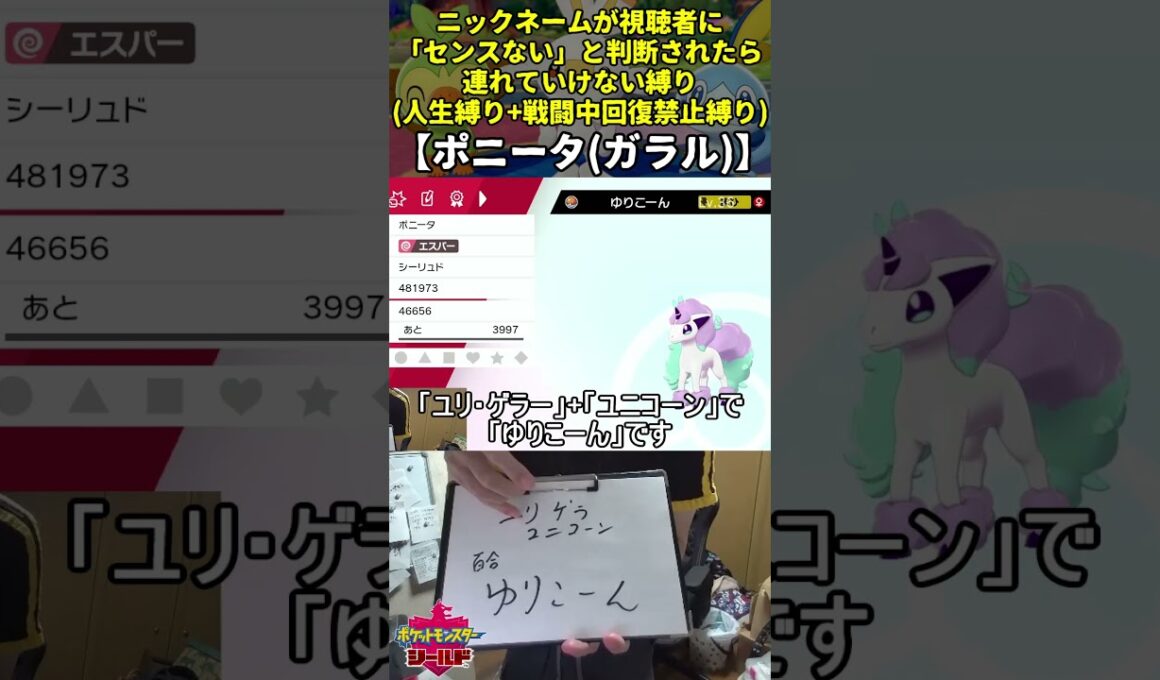 【ポケモン剣盾】ハイセンスニックネーム人生縛り命名集(ガラルポニータ)【Twitch配信】