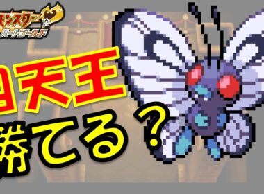 【HGSS】バタフリー1匹で四天王に挑戦したらボコボコに粉砕されたwポケモン1匹縛りプレイ!！ハッサムきみに決めた!!