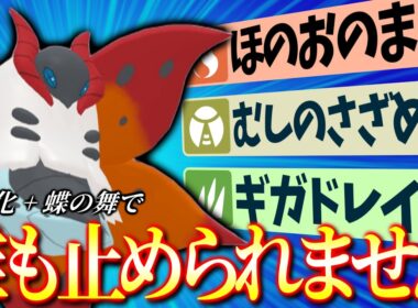 【ポケモンチャンピオンズ】C特化×蝶の舞で相手を荒らしまくるウルガモスが強すぎる！これで環境ポケモンを対策しよう！【レンタルあり】