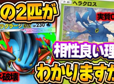 【ポケポケ】ヘラクロスの相棒はメガラグラージexでした。0エネ80打点のヘラクロスとメガラグラージexのエネ破壊が相性抜群なことに気づいている人いる？