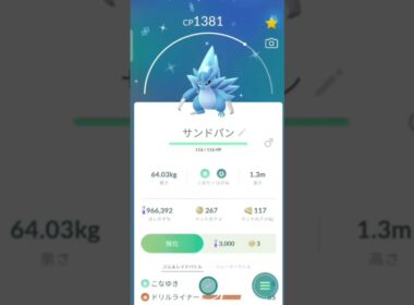 色違い　サンドパンに進化　ポケモンGO