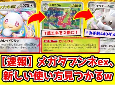 【速報】このデッキ、「リトライバッジ」で強化されてます。「メガタブンネex」と「チラチーノex」の運ゲーコインデッキがヤバすぎるww【ポケモンカード】【アビスアイ】