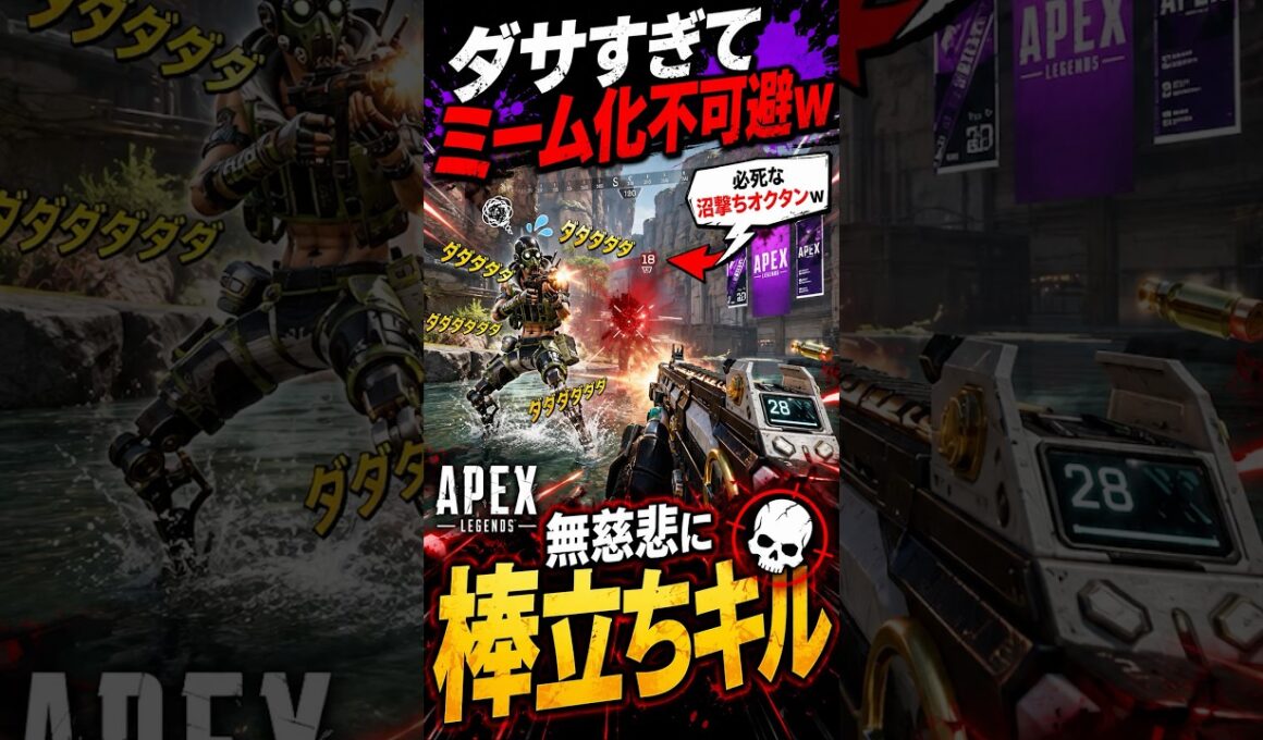 【APEX】ダサすぎてミーム化不可避！必死な沼撃ちオクタンを無慈悲に棒立ちキル#apex #apexlegends #fyp #おすすめ #tiktok #ゲーム #shorts