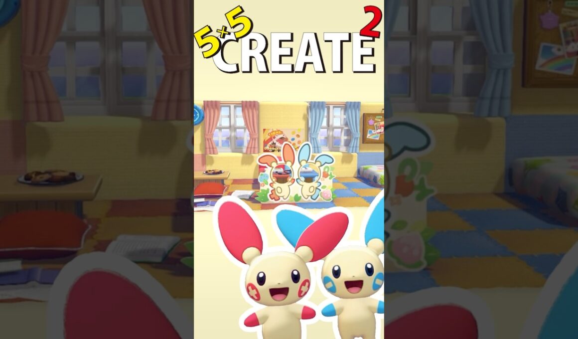 55クリエイト² Vol.026・027-プラスル＆マイナン編-【ぽこ あ ポケモン】#ぽこあポケモン #ポケモン #pokopia #55クリエイト #建築 #shorts