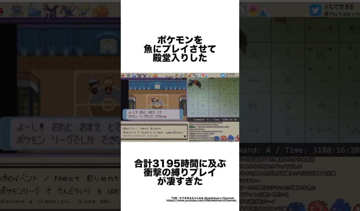 魚にポケモンをプレイさせて3195時間かけてクリアした記録がスゴすぎる #ゲーム雑学 #ポケモン #任天堂