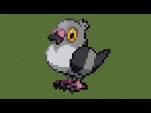 ［マイクラ］黙々とマメパトを作る［ポケモンドット絵］