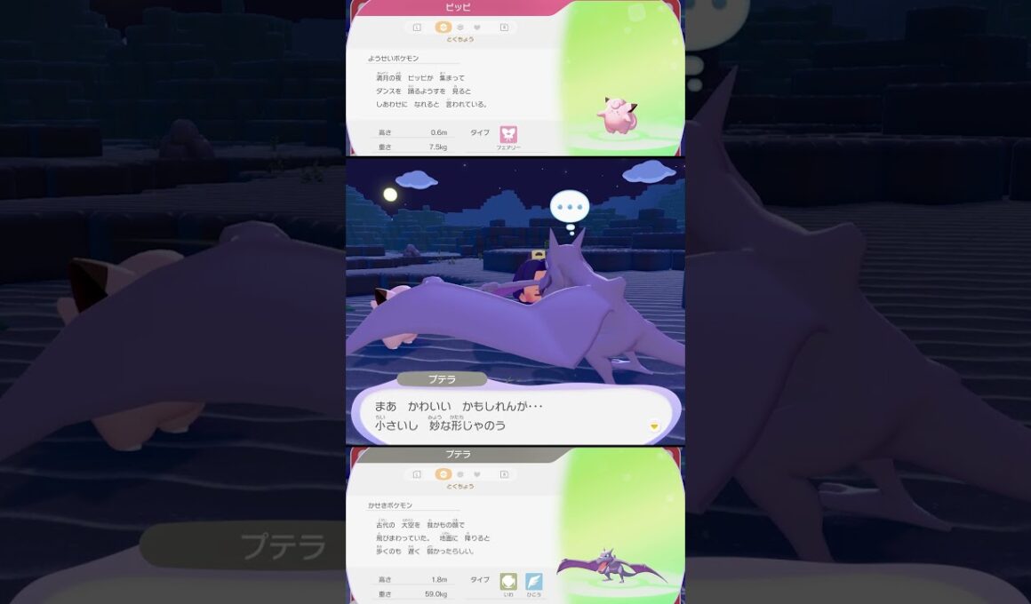 ピッピとプテラの特殊会話 #ぽこあポケモン #ポケモン #switch2 #shorts