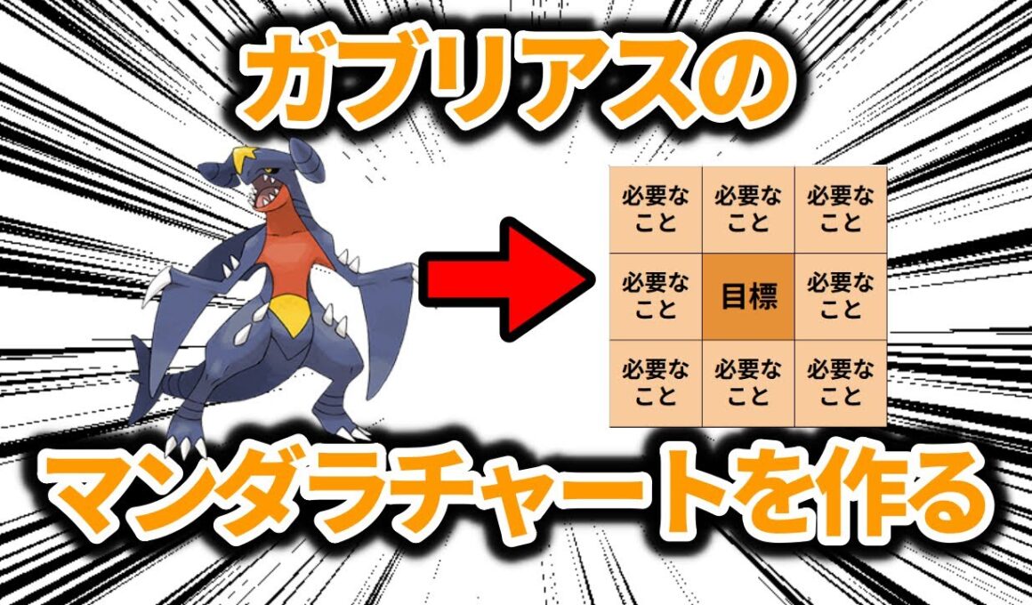 大谷翔平と同じ体格のガブリアスの「マンダラチャート」を作成する動画【ポケモン解説】