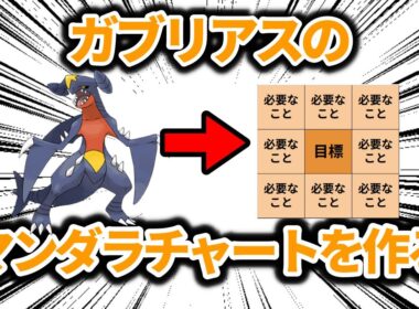 大谷翔平と同じ体格のガブリアスの「マンダラチャート」を作成する動画【ポケモン解説】