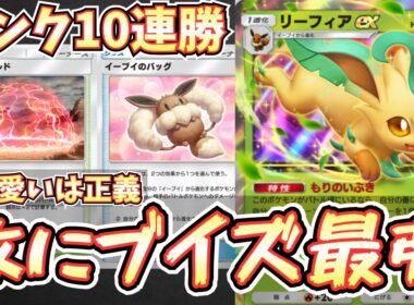 【ポケポケ】※可愛いは最強。リーフィアexデッキでランクマ10連勝したので紹介！【リーフィア/ブースター/Pokémon Trading Card Game Pocket】