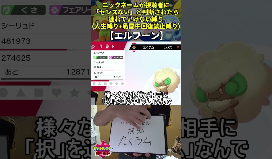 【ポケモン剣盾】ハイセンスニックネーム人生縛り命名集(エルフーン)【Twitch配信】