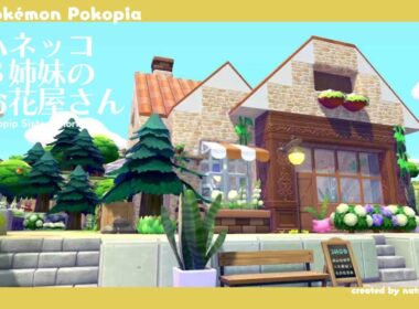 【ぽこあポケモン】ハネッコ３姉妹のお花屋さん｜パサパサこうやの街｜建築｜pokopia