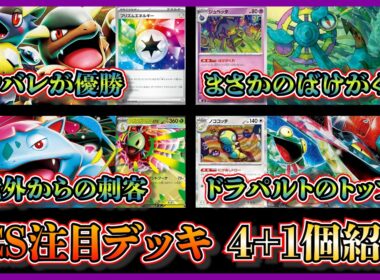 【JCSデッキ】JCSで優勝したガルーラバレット、準優勝したばけがくれ、3位のメガフシギバナメガメガニウム、ノココッチドラパルトを紹介して考察+JCSで使用したバシャーモドラパルトを紹介【ポケカ】